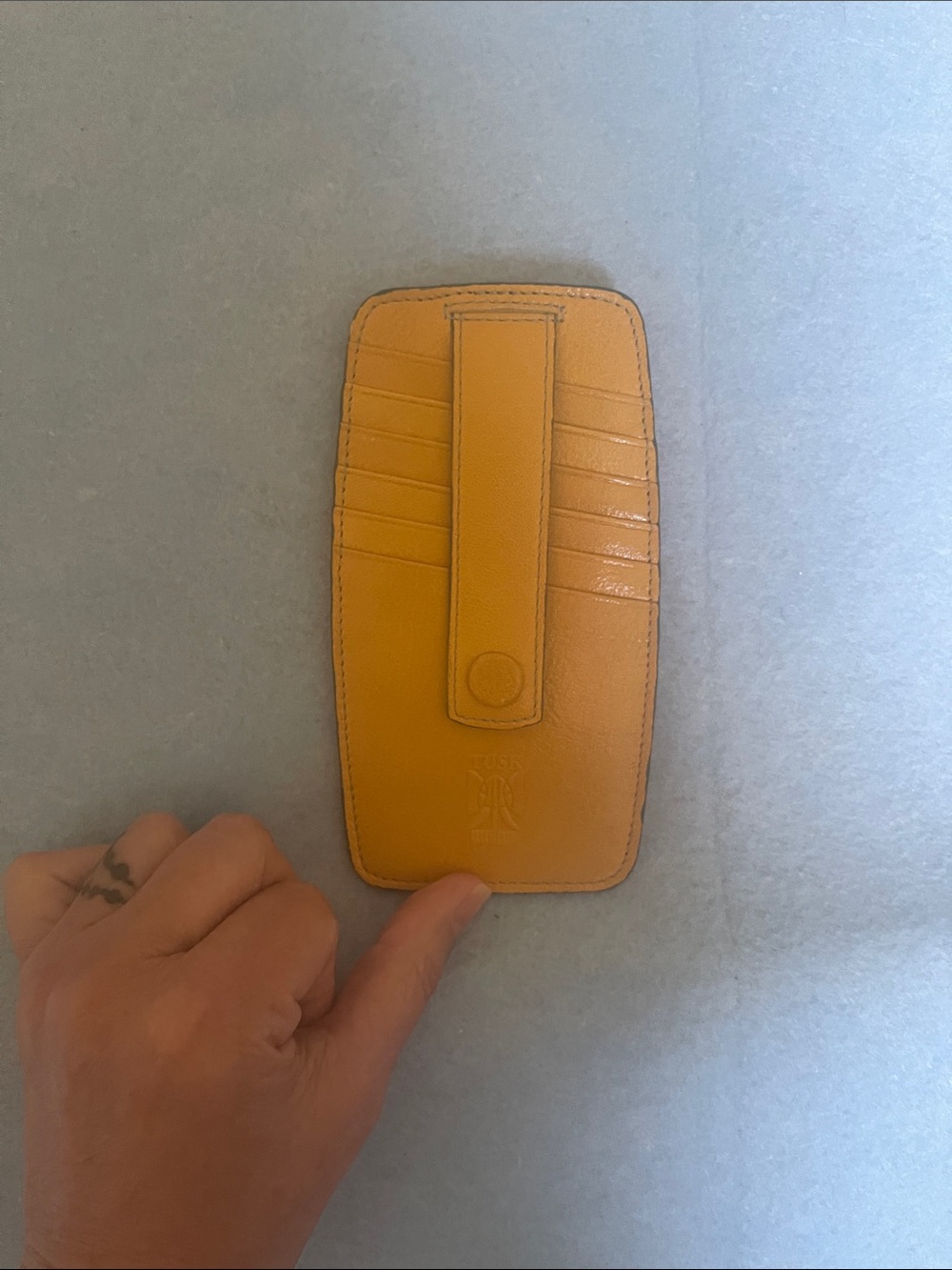 Sleek Yellow Leather card holder